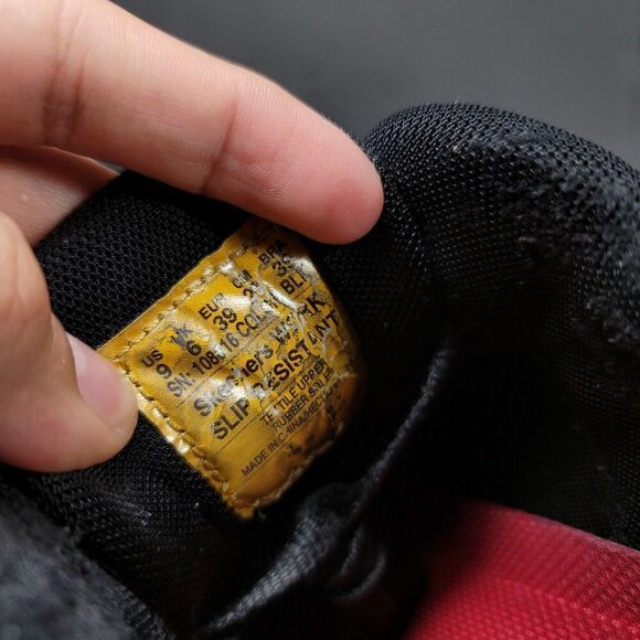 Skechers Work Relaxed Fit Shoes Womens Sz 9 Black Red Slip Resistant Work Sneake - Picture 10 of 10